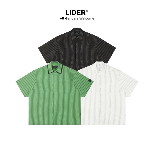 Áo Sơ Mi Kẻ Sọc Tay Ngắn Unisex LIDER OFF-LINE BOXY SHIRT