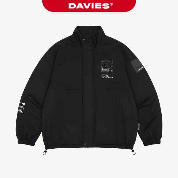 Áo khoác dù 2 lớp DAVIES nam nữ, màu đen kháng nước Forest Jacket| D30-AK7