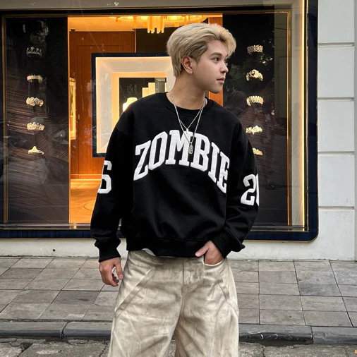 [NEW] Áo SWEATER Nỉ Chân Cua 420gsm, ZOMBIE.CLUB, mã SWT26, In Nổi Phồng, Chính Hãng