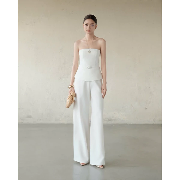 RUBIES Leona Pants - Quần Dài Nữ Vải Nữ Hoàng Lưng Thun Khóa Kéo Ống Suông Rộng
