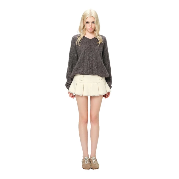 LSOUL Áo Len Tay Dài Mềm Mịn Oli Top + Chân Váy Nỉ Hai Lớp Phối Ren Anna Skirt A25112864 CV25110738