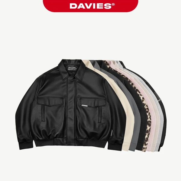 Áo khoác bomber croptop chống nước DAVIES local brand nam, nữ chất liệu da, dù, nỉ dạ basic Jacket Classy