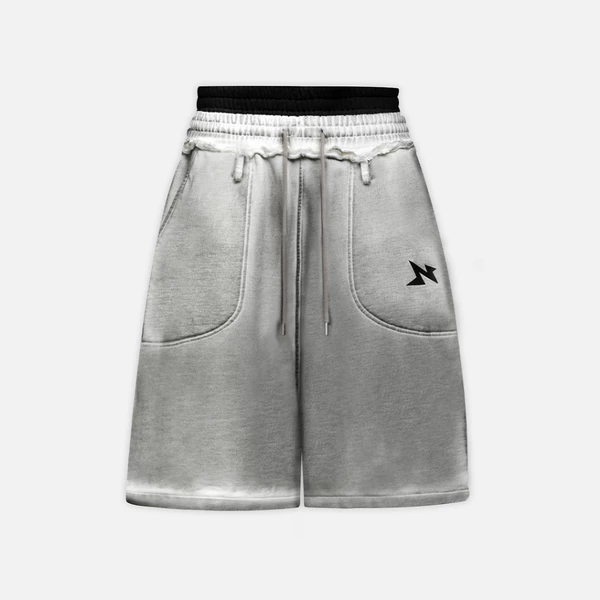 Quần NEEDS OF WISDOM 2Waist Spray Sweatshorts - Washed Grey - Local Brand Chính Hãng