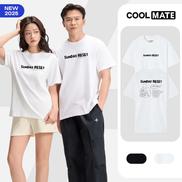 [MUA 3 GIẢM 12%][BST MIRL]Áo thun nam nữ 100% Cotton Relaxed Fit IN Sunday Reset - Coolmate