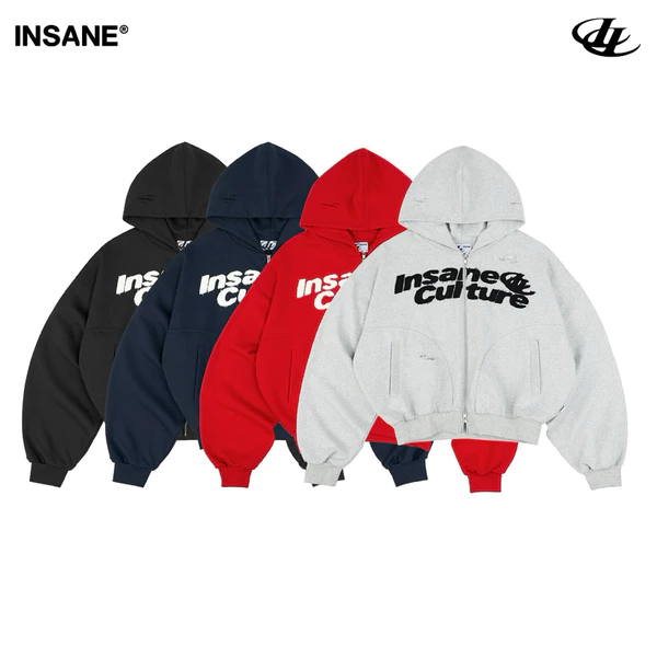 Áo Khoác Zip InsaneClo STATIC NOISE HOODIE ZIP Form Boxy Unisex Vải Chân Cua Cotton