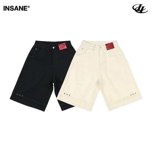 Quần Lửng InsaneClo ROUGH EDGE JORTS Form Baggy Unisex Vải Kaki Cotton Nhập