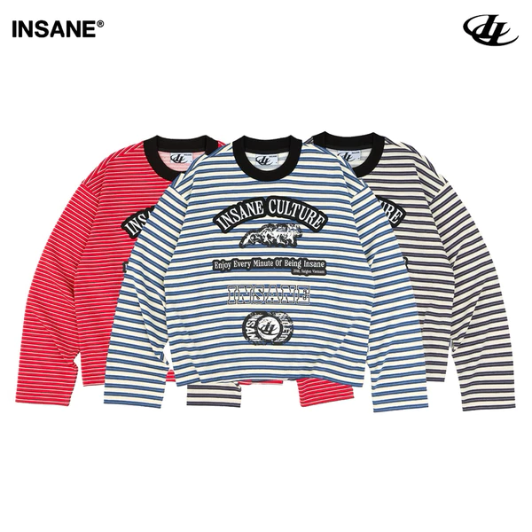 Áo Thun Tay Dài InsaneClo CULTURE LINE STRIPED LONGSLEEVE Form Boxy Unisex Vải Thun Cotton Nhập
