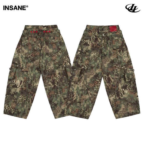 Quần Dài InsaneClo URBAN MIRAGE CARGO PANTS Form Baggy Unisex Vải Kaki Caro Nhập