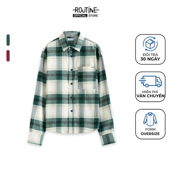 Áo Sơ Mi Tay Dài Nam Vải Flannel Form Oversize - Routine 10F25SHL002