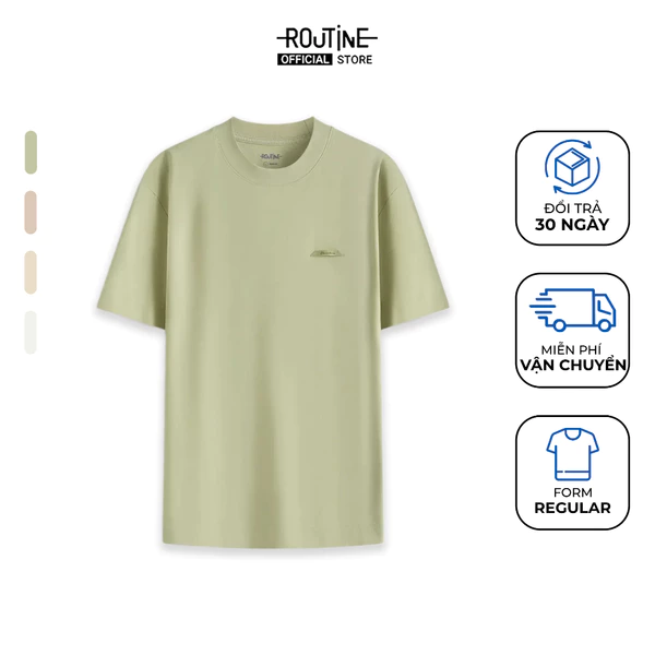Áo Thun Vải Cotton Nhãn Trang Trí Form Regular - Routine 10S25TSS002