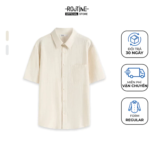 Áo Sơ Mi Tay Ngắn Nam Vải Texture Form Regular - Routine 10F25SHS006