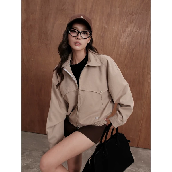 KIDO - Áo khoác dây kéo đôi không nón HYBRID JACKET