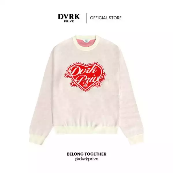 Áo Sweater Unisex Form Regular DVRK Privé Knit Cao Cấp LOVER Local Brand Cho Couple Màu Hồng Đỏ