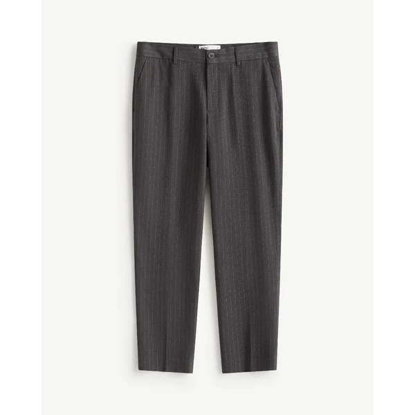 Quần Tây Dài Nam Sọc Form Slim Cropped - Routine 10F25PFO013