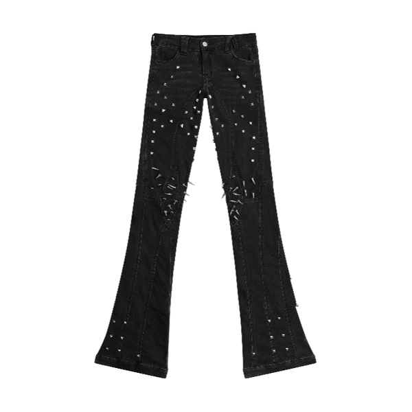 QUẦN CZ SPIKE STUDDED SKINNY BLACK JEANS