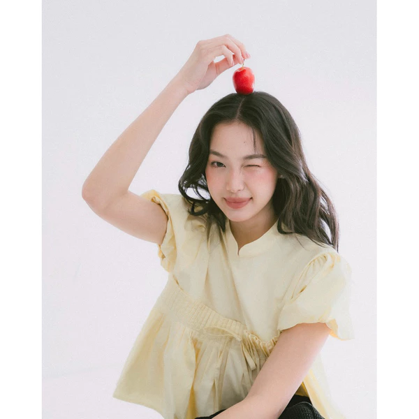 DOB - Áo babydoll cổ trụ phối li dáng xoè Tết | Teki |
