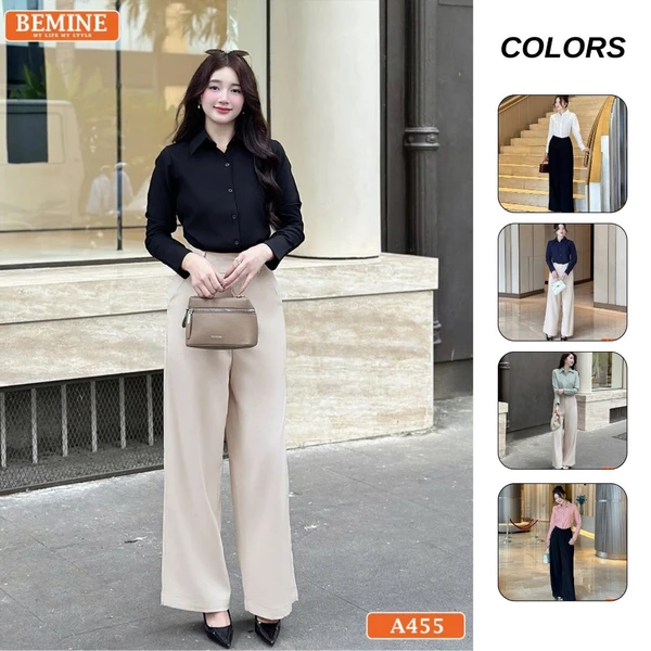 Áo sơ mi nữ BEMINE tay dài công sở-A455