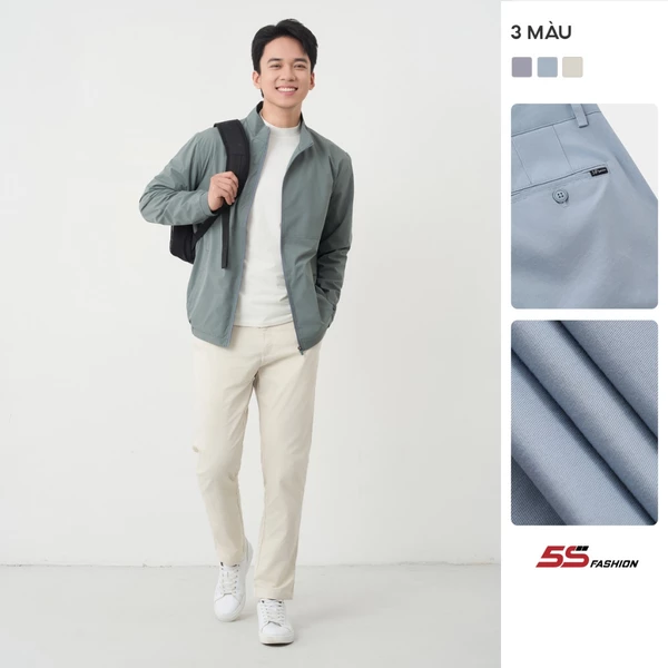 Quần Dài Kaki Nam 5S FASHION Trơn Basic Chất Cotton Kaki Phom Slimfit Tôn Dáng M0QKK25009
