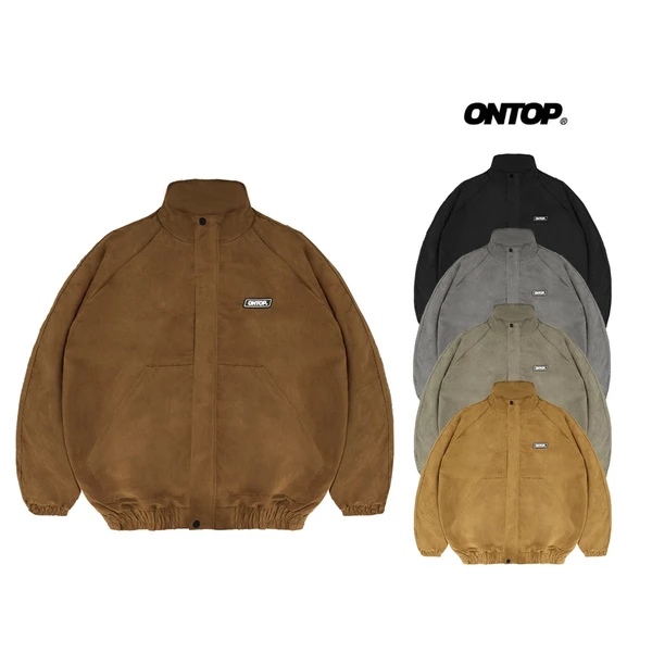 Áo khoác da lộn cổ trụ local brand ONTOP nam nữ 2 lớp nhiều màu OS Track | O16-AK8