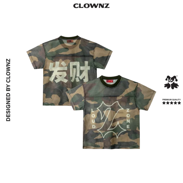 Áo phông Boxy Mesh T-shirt "Phát Tài" Camo áo đẹp cổ tròn vải mesh cao cấp áo thun nam nữ unisex