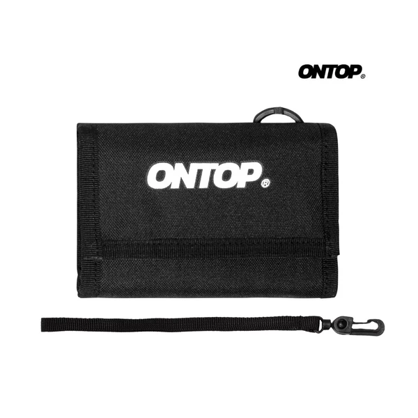 Ví cầm tay local brand ONTOP vải canvas nam nữ màu đen tặng kèm keychain New Logo Wallet | O-V21-VA