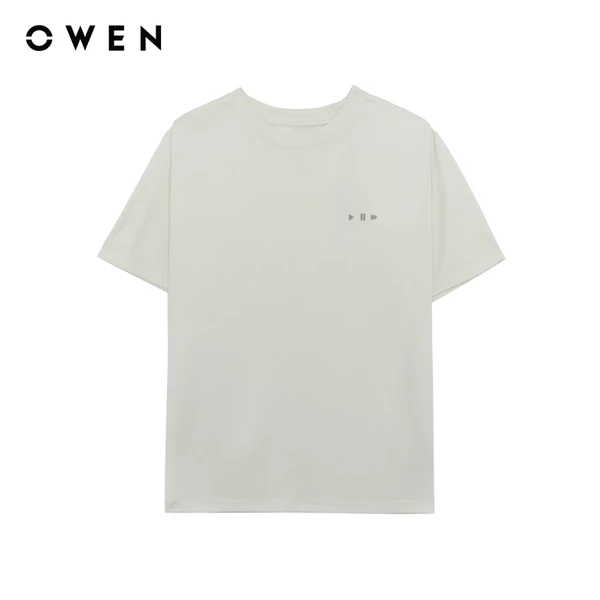 Owen - Áo T-shirt Regular Fit TSN255100 màu Be nhạt chất liệu Cafe Interlock