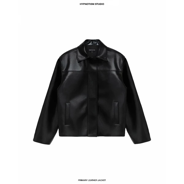 HYPNOTISM | PRIMARY LEATHER JACKET - Áo khoác da microfiber phong cách hiện đại