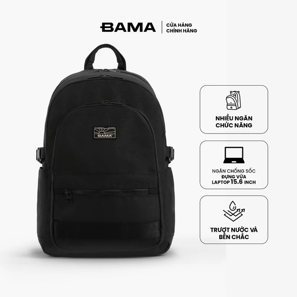 Balo nam nữ đi học đi làm BAMA Backpack NB102 chống nước nhiều ngăn đựng laptop 15,6 inch