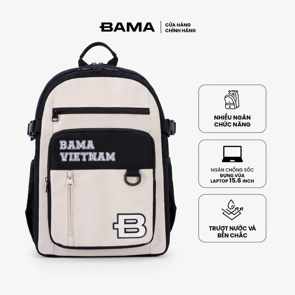 Balo nam nữ đi học đi làm BAMA Sport Classic Backpack chống nước nhiều ngăn đựng laptop 14 15 6 inch