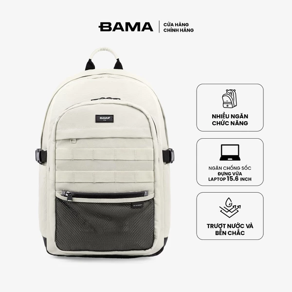 Balo nam nữ đi học đi làm BAMA Mesh Fabric Backpack MF107 chống nước nhiều ngăn đựng laptop 13 14 15 6 inch