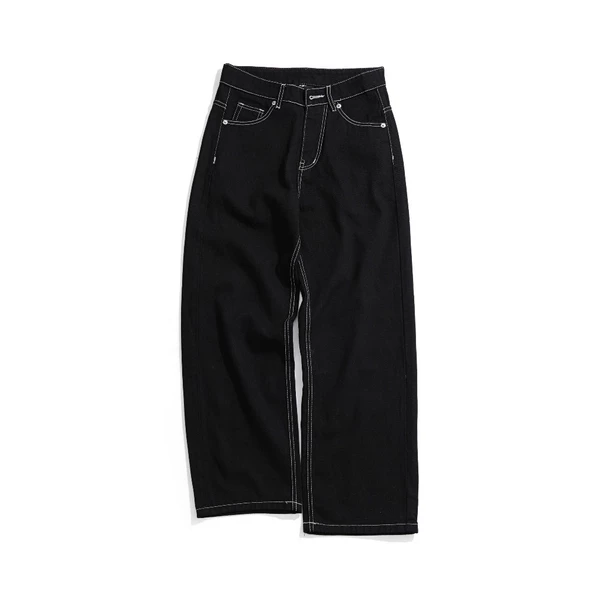 BLACK CHỈ TRẮNG WIDE STRAIGHT JEANS WHOSE - Quần jeans ống đứng wide fit Whose Studio 1720