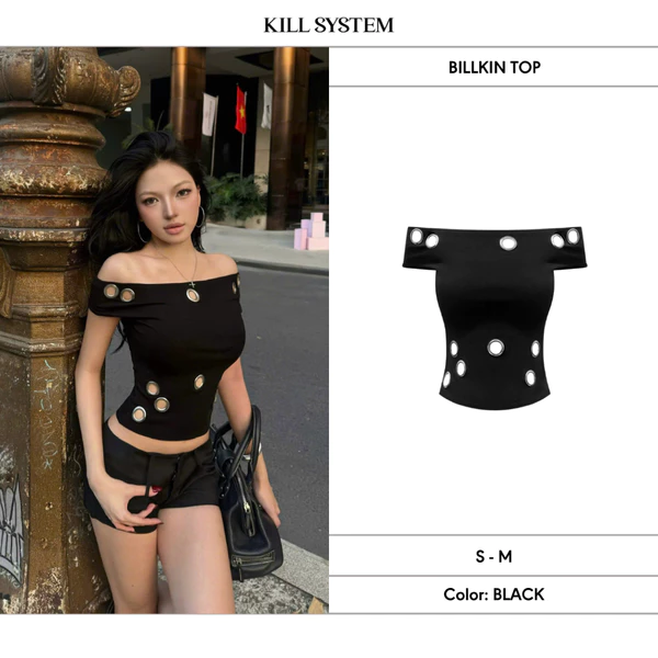 Áo thun bẹt vai mắt cáo BILLKIN - 𝐊𝐈𝐋𝐋 𝐒𝐘𝐒𝐓𝐄𝐌