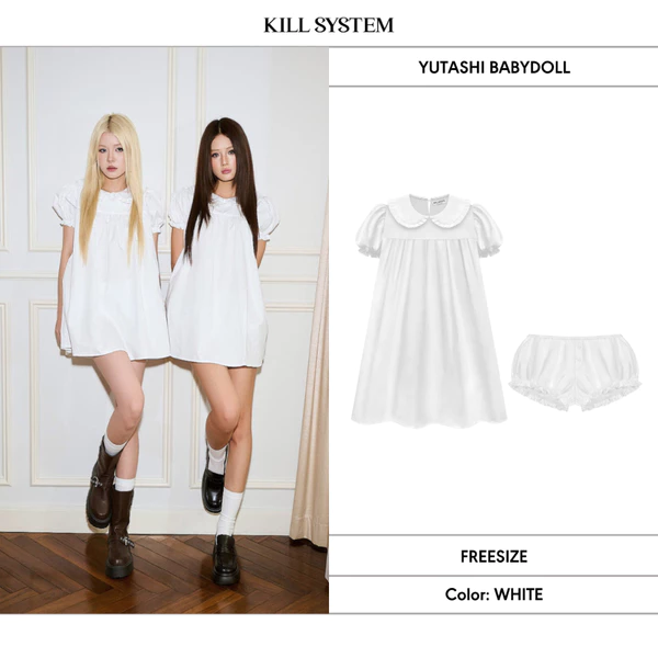 Set áo babydoll cổ tròn tay phồng kèm quần bí YUTASHI - 𝐊𝐈𝐋𝐋 𝐒𝐘𝐒𝐓𝐄𝐌