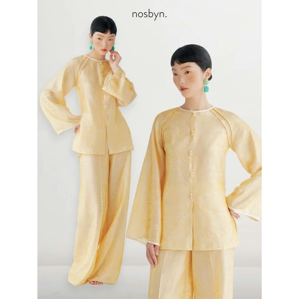Nosbyn - Set Bà Ba Đồ Tết 2026 Chất Liệu Lụa Cao Cấp - Ba Ba Silk Set 3 màu ( Vàng - Xanh Mint - Hồng )
