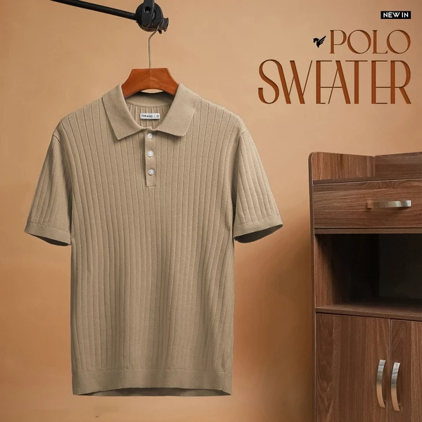 Áo Polo len gân POLO SWEATER TORANO ngắn tay thêu logo ở bo cổ 100% cotton mềm mịn, thoáng khi GWTE812