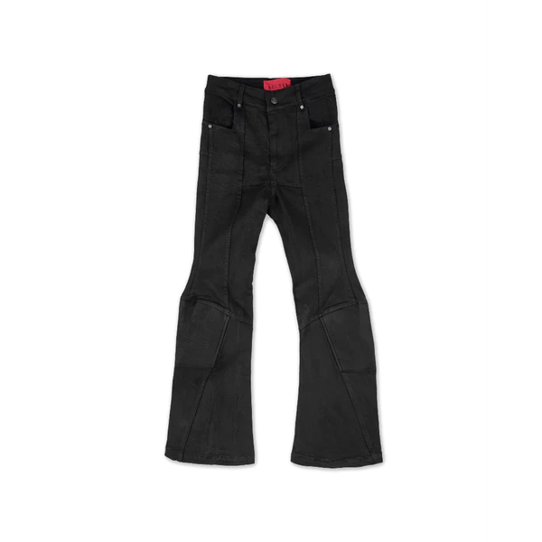 Quần Denim Skinny Goldie "PADDED FLARED" Phủ Sáp Màu Đen