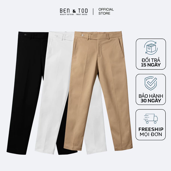 Quần kaki nam Ben & Tod SL2130 BB399 kaki mềm mịn đứng form cao cấp Slimfit