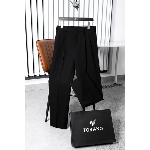 Quần âu TAPERED PANTS TORANO relaxedfit trơn phối cạp chun thêu logo  vừa vặn, tôn dáng tự nhiên GABT506