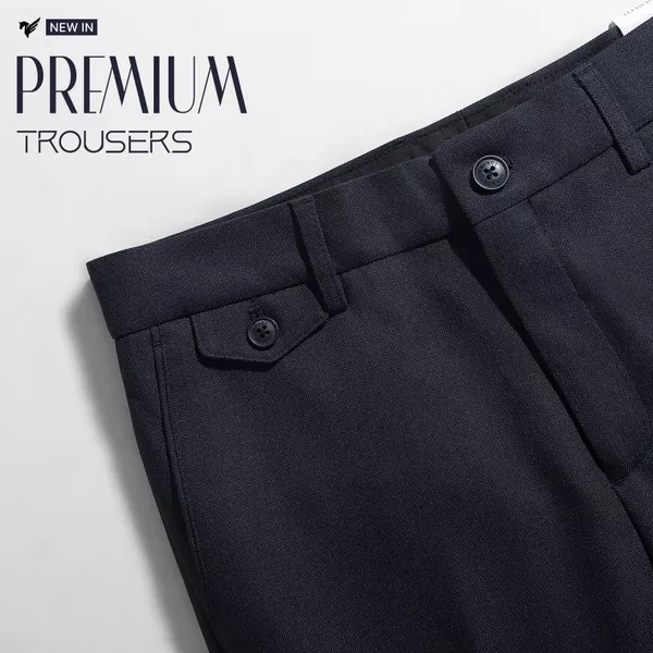 Quần âu PREMIUM TROUSERS TORANO slimfit trơn cạp trơn thêu logo háng khuẩn và chống bám bẩn GABT501