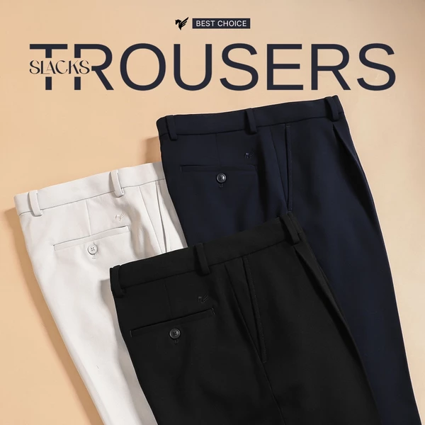 Quần âu SLACKS TROUSERS TORANO regularfit trơn túi chéo thêu logo phong độ - thanh lịch GABT891
