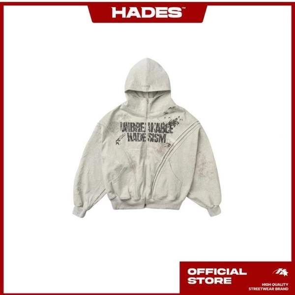 HADES Brand Chính Hãng - HADES ROCK SOLID ZIP HOODIE - Áo khoác form boxy Unisex