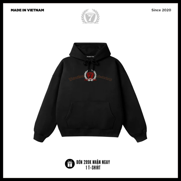 Áo Hoodie Nỉ Bông Unisex Banawa - Hoodie Black Bling | Local Brand Chính Hãng
