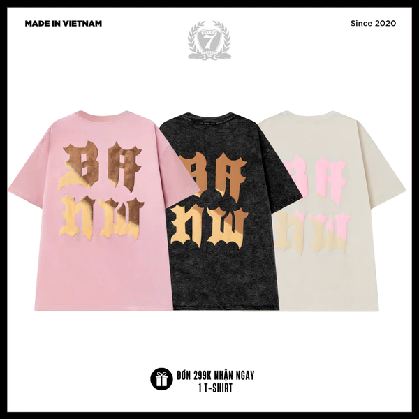 Áo Thun Wash Unisex Banawa - Tee BANW Monogram | Local Brand Chính Hãng