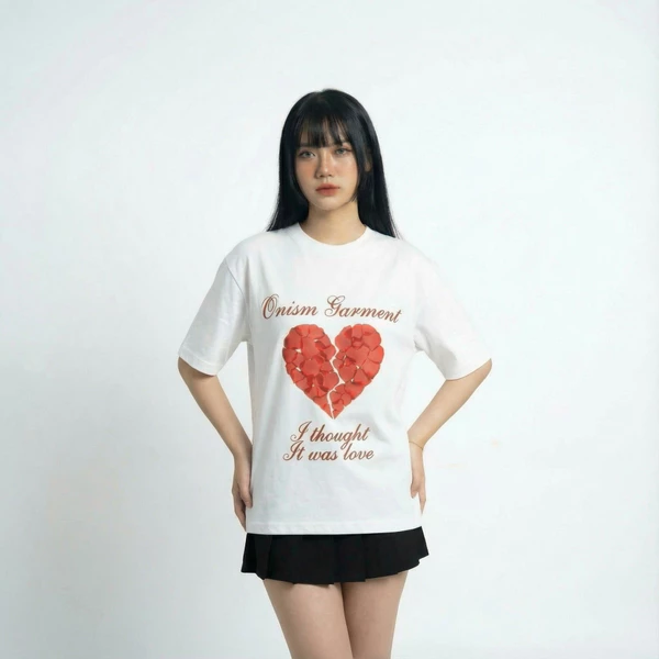 [Deal Mở Bán] Áo thun Nữ "Love" unisex nam nữ cotton Onism Basic Garment Trắng - Basic tee