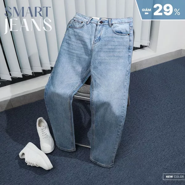 Quần Jeans SMART JEANS TORANO Nam basic regularfit thêu logo ở túi đồng hồ dày dặn siêu bền không phai màu GABJ902