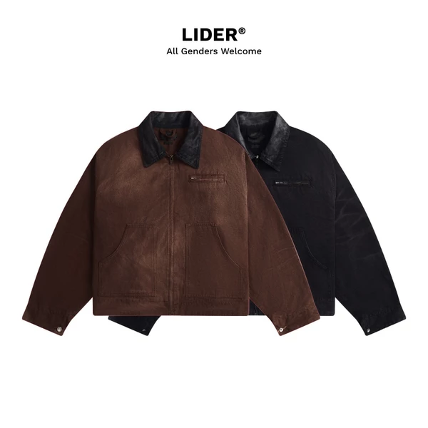 Áo Khoác Denim Wash Màu Unisex LIDER ASIAN TASTE DENIM JACKET - Black Sesame/ Coffee