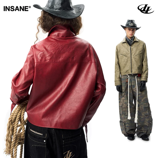 Áo Khoác Da InsaneClo NOIR LEATHER JACKET Form Boxy Chất Liệu Da Nhập