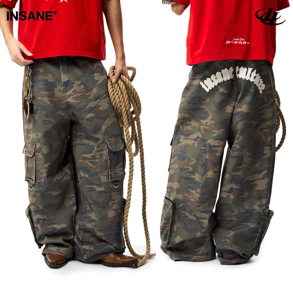 Quần Dài InsaneClo CURVE CARGO PANTS Form Baggy Unisex Chất Liệu Kaki Cotton Nhập