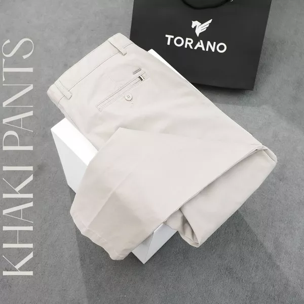 Quần Kaki Nam KHAKI PANNTS Torano túi chéo basic regularfit cúc rập logo, Không Nhăn, Không Phai Màu GABK503