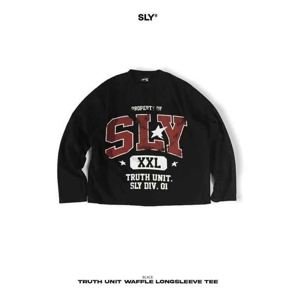 Áo thun tay dài SLY Longsleeve Waffle Truth Unit Black
